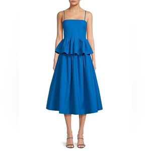 NWT CO COLLECTION / Goop Cerulean Peplum Dress Medium